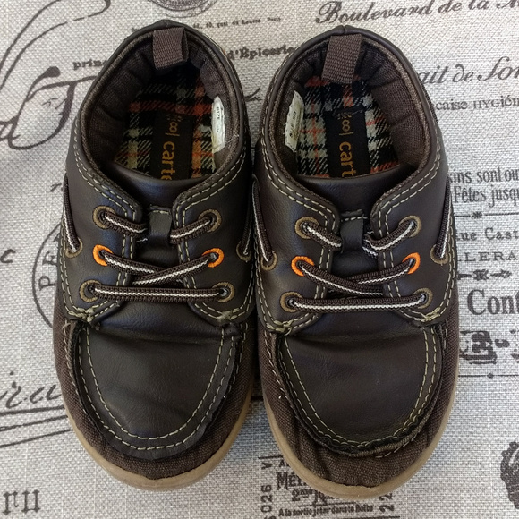 Carters RICHIE Slip-On Brown Baby Toddler Shoes - Picture 2 of 8